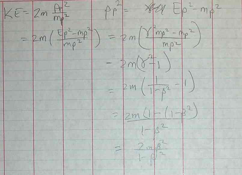 kinetic energy derivation